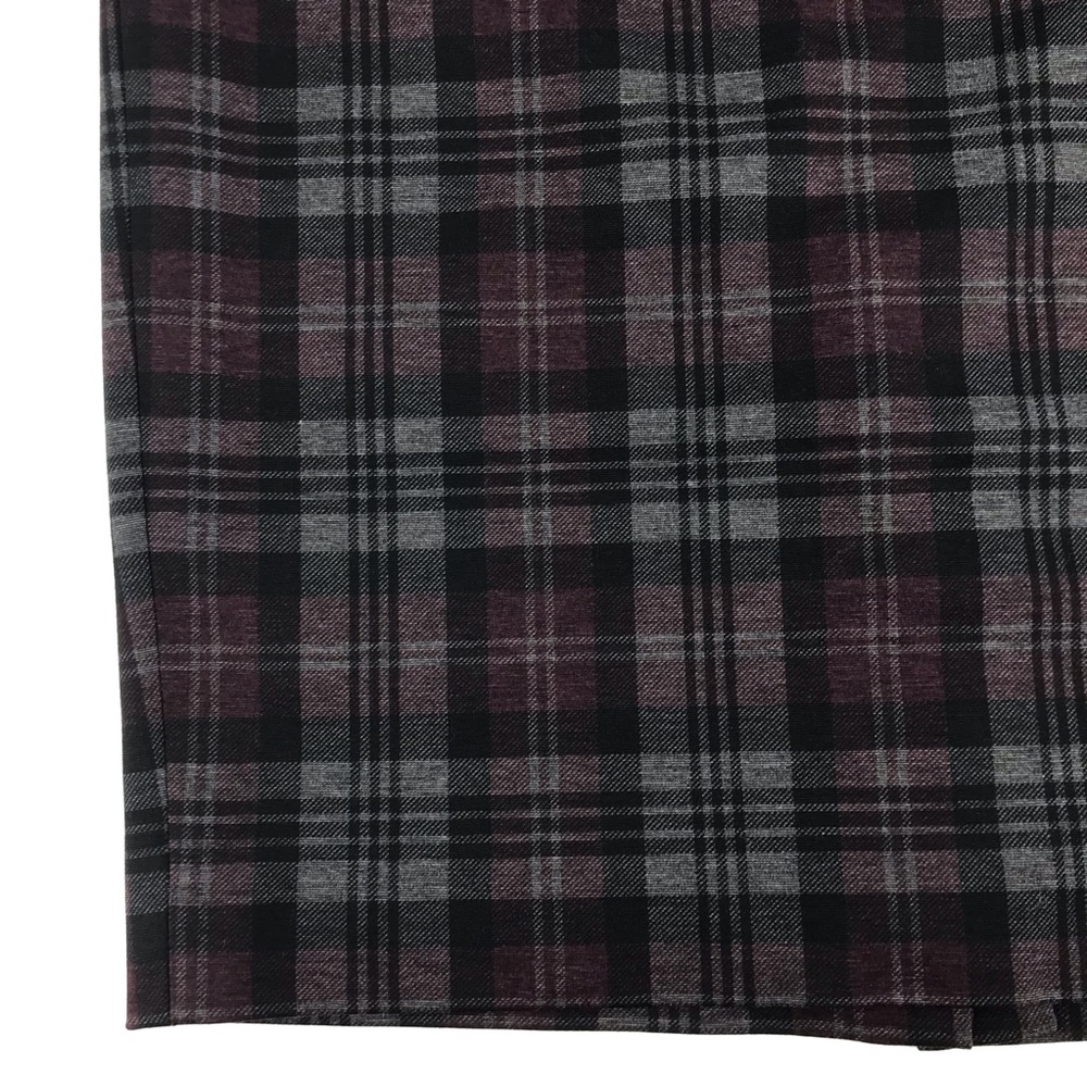 Nine West Plaid Black & Plum Skirt, NWT - Picture 2 of 8